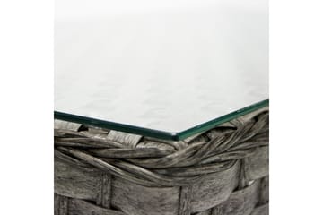 Geneva Soffbord och Loungebord Utomhus 105 cm Konstrotting Glas - Vit - Utemöbler & utemiljö - Utebord & trädgårdsbord - Loungebord & soffbord utomhus