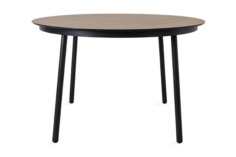Helsinki Runt Matbord Utomhus 120 cm Aluminium Trä - Svart/Brun - Utemöbler & utemiljö - Utebord & trädgårdsbord - Loungebord & soffbord utomhus