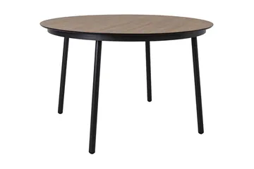 Helsinki Runt Matbord Utomhus 120 cm Aluminium Trä - Svart/Brun - Utemöbler & utemiljö - Utebord & trädgårdsbord - Loungebord & soffbord utomhus