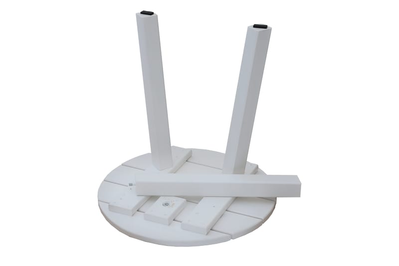 KVARNVIK Runt Litet Soffbord och Sidobord Utomhus 50 cm Trä - Vit - Utemöbler & utemiljö - Utebord & trädgårdsbord - Loungebord & soffbord utomhus