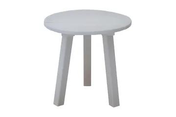 KVARNVIK Runt Litet Soffbord och Sidobord Utomhus 50 cm Trä - Vit - Utemöbler & utemiljö - Utebord & trädgårdsbord - Loungebord & soffbord utomhus