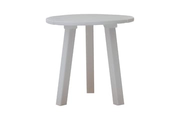 KVARNVIK Runt Litet Soffbord och Sidobord Utomhus 50 cm Trä - Vit - Utemöbler & utemiljö - Utebord & trädgårdsbord - Loungebord & soffbord utomhus