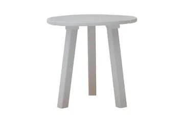 KVARNVIK Runt Litet Soffbord och Sidobord Utomhus 50 cm Trä - Vit - Utemöbler & utemiljö - Utebord & trädgårdsbord - Loungebord & soffbord utomhus