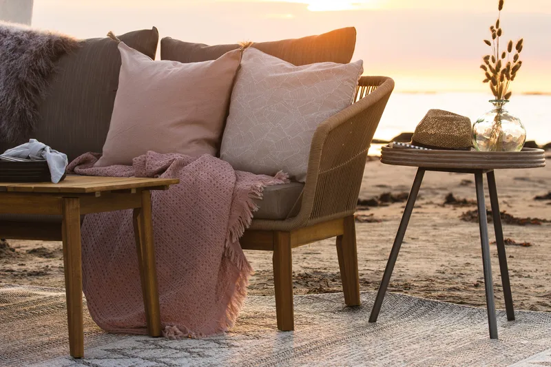 Leicester Runt Sidobord och Avlastningsbord Utomhus 50 cm - Grå - Utemöbler & utemiljö - Utebord & trädgårdsbord - Loungebord & soffbord utomhus