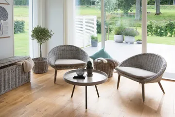 Leicester Runt Sidobord och Avlastningsbord Utomhus 60 cm - Beige/Grå - Utemöbler & utemiljö - Utebord & trädgårdsbord - Loungebord & soffbord utomhus