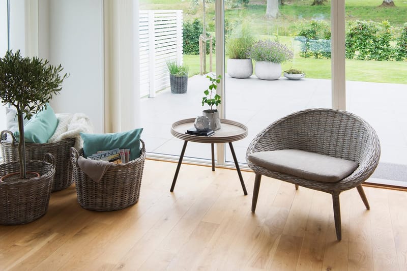 Leicester Runt Sidobord och Avlastningsbord Utomhus 60 cm - Beige/Grå - Utemöbler & utemiljö - Utebord & trädgårdsbord - Loungebord & soffbord utomhus