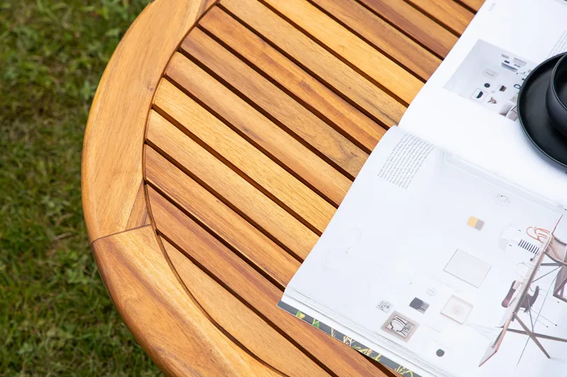 Lumpur Runt Soffbord och Sidobord Ribbor Utomhus 70 cm - Brun - Utemöbler & utemiljö - Utebord & trädgårdsbord - Loungebord & soffbord utomhus