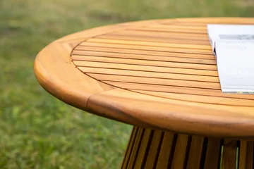 Lumpur Runt Soffbord och Sidobord Ribbor Utomhus 70 cm - Brun - Utemöbler & utemiljö - Utebord & trädgårdsbord - Loungebord & soffbord utomhus