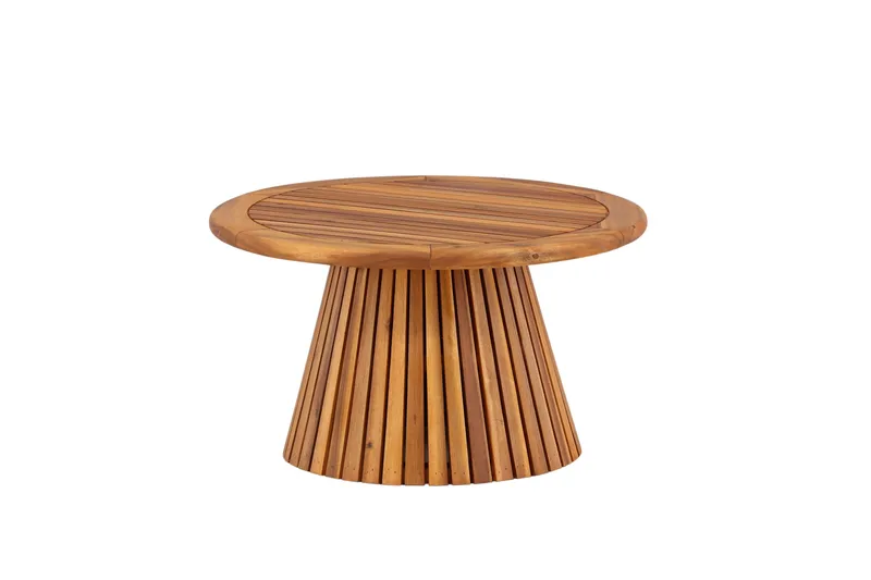 Lumpur Runt Soffbord och Sidobord Ribbor Utomhus 70 cm - Brun - Utemöbler & utemiljö - Utebord & trädgårdsbord - Loungebord & soffbord utomhus