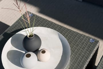 MADISON Soffbord och Loungebord Utomhus 64 cm Konstrotting Glas - Svart - Utemöbler & utemiljö - Utebord & trädgårdsbord - Loungebord & soffbord utomhus