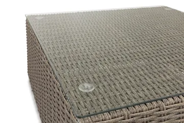 Marcus Loungebord och Soffbord Utomhus 70 cm Konstrotting Glas - Grå - Utemöbler & utemiljö - Utebord & trädgårdsbord - Loungebord & soffbord utomhus