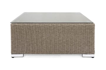 Marcus Loungebord och Soffbord Utomhus 70 cm Konstrotting Glas - Grå - Utemöbler & utemiljö - Utebord & trädgårdsbord - Loungebord & soffbord utomhus