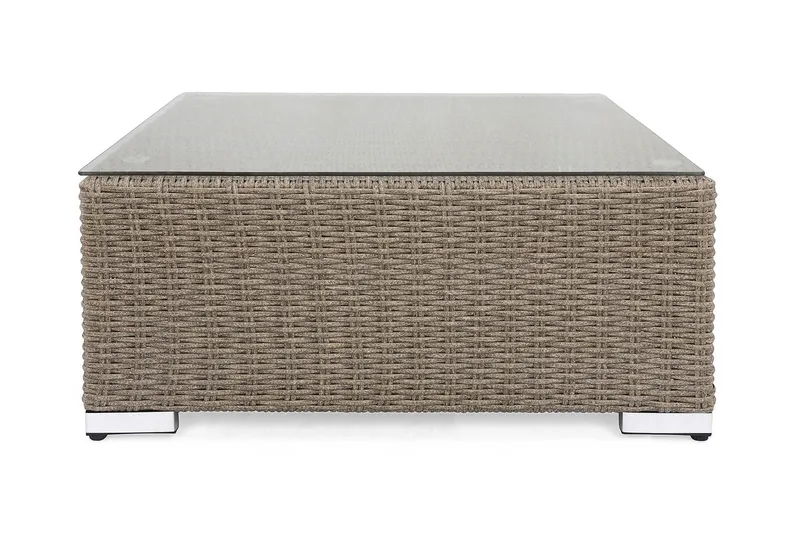 Marcus Loungebord och Soffbord Utomhus 70 cm Konstrotting Glas - Grå - Utemöbler & utemiljö - Utebord & trädgårdsbord - Loungebord & soffbord utomhus