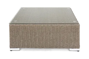 Marcus Loungebord och Soffbord Utomhus 70 cm Konstrotting Glas - Grå - Utemöbler & utemiljö - Utebord & trädgårdsbord - Loungebord & soffbord utomhus