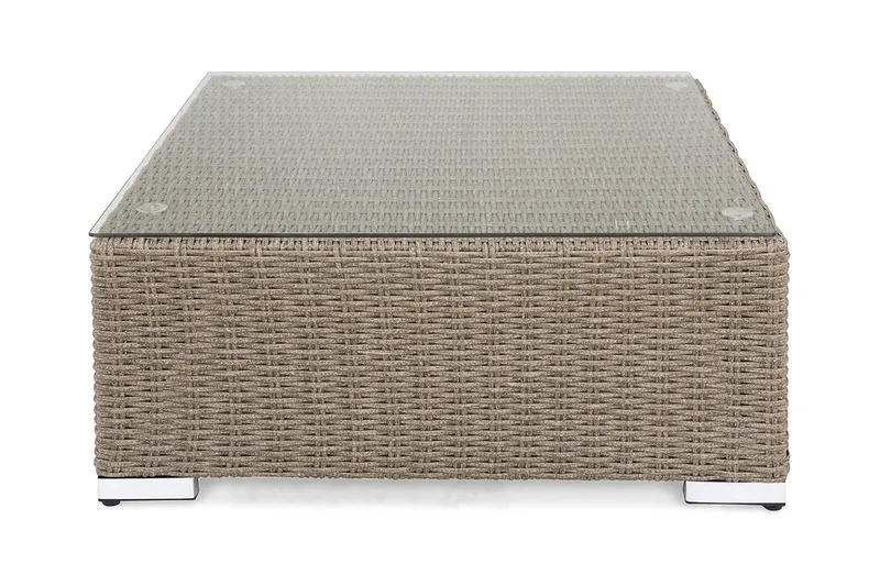 Marcus Loungebord och Soffbord Utomhus 70 cm Konstrotting Glas - Grå - Utemöbler & utemiljö - Utebord & trädgårdsbord - Loungebord & soffbord utomhus