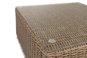 Marcus Loungebord och Soffbord Utomhus 70 cm Konstrotting Glas - Natur - Utemöbler & utemiljö - Utebord & trädgårdsbord - Loungebord & soffbord utomhus