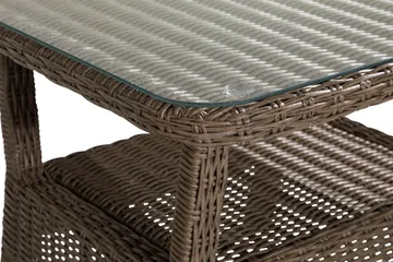 Marcus Loungebord och Soffbord Utomhus 80 cm Konstrotting Glas - Natur - Utemöbler & utemiljö - Utebord & trädgårdsbord - Loungebord & soffbord utomhus
