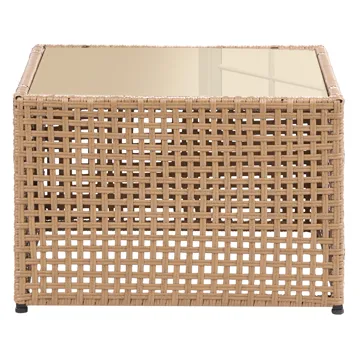 Soffbord utomhus Omegana 66 cm Konstrotting - Beige - Utemöbler & utemiljö - Utebord & trädgårdsbord - Loungebord & soffbord utomhus