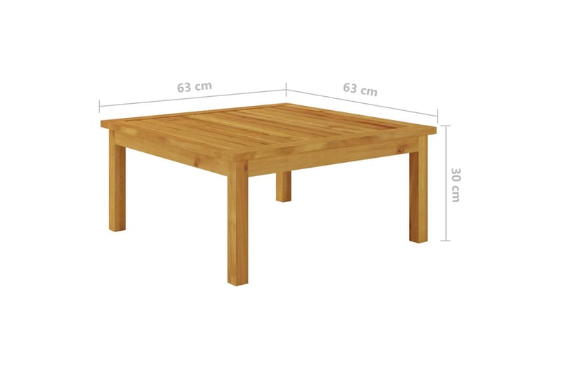 Soffbord för trädgården 63x63x30 cm massivt akaciaträ - Brun - Loungebord & soffbord utomhus