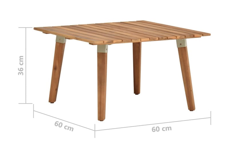 Trädgårdsbord 60x60x36 cm massivt akaciaträ - Vit - Loungebord & soffbord utomhus