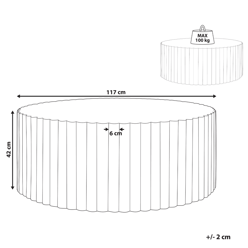 Soffbord utomhus Pozza 117 cm - Svart/Guld - Utemöbler & utemiljö - Utebord & trädgårdsbord - Loungebord & soffbord utomhus