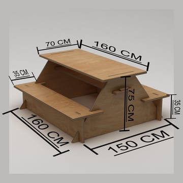 Somira Matbord utomhus 160 cm - naturligt trä - Utemöbler & utemiljö - Utebord & trädgårdsbord - Picknickbord