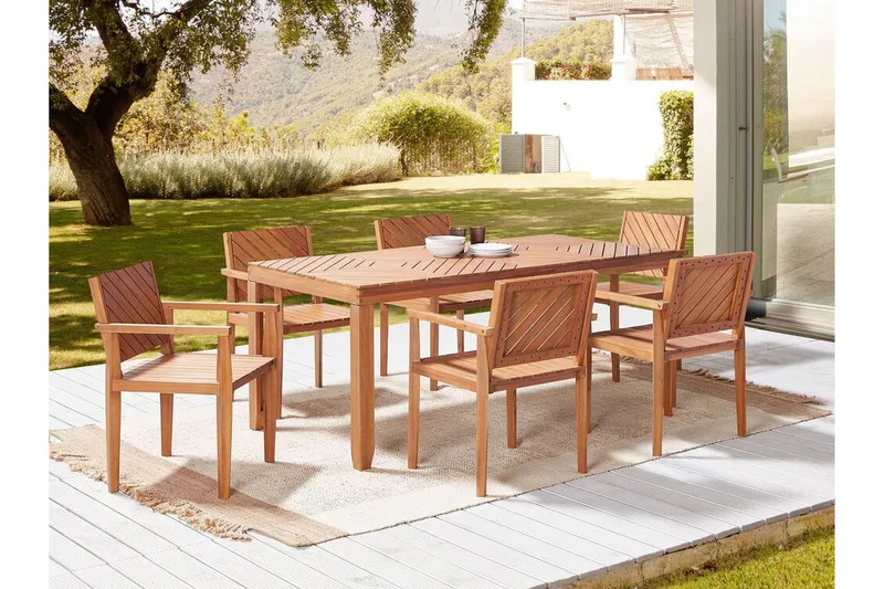 Taviano Matbord Utomhus 90x180 cm - Ljusbrun - Utemöbler & utemiljö - Utebord & trädgårdsbord - Matbord utomhus