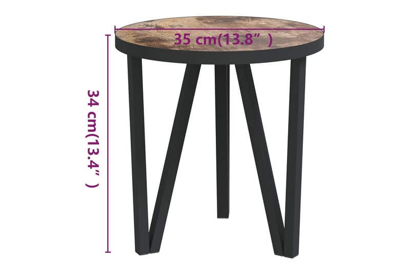 Tebord svart och gul Ã˜35 cm MDF - Gul - Cafébord