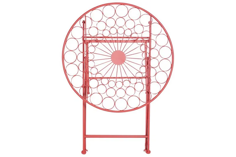 Terrace Runt Hopfällbart Cafébord och Bistrobord Utomhus 70 cm Metall - Röd - Utemöbler & utemiljö - Utebord & trädgårdsbord - Cafébord
