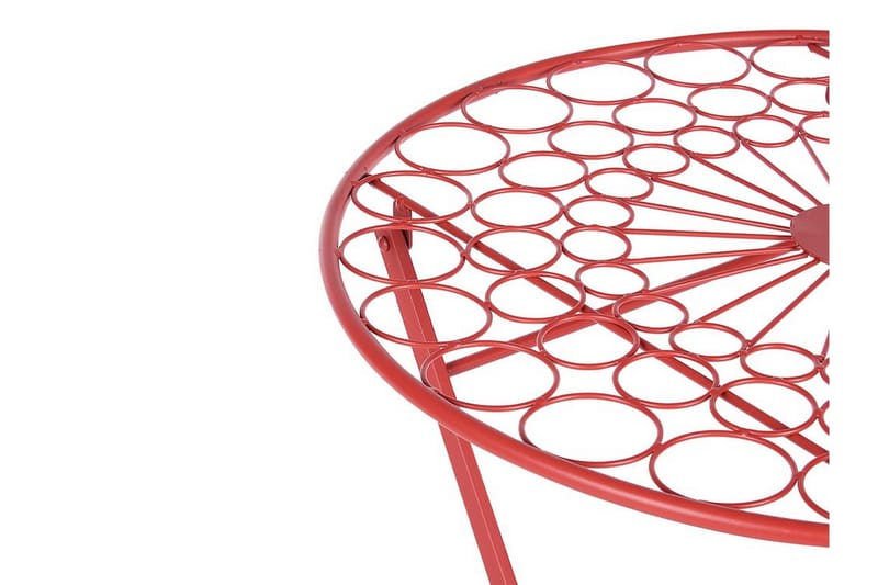 Terrace Runt Hopfällbart Cafébord och Bistrobord Utomhus 70 cm Metall - Röd - Utemöbler & utemiljö - Utebord & trädgårdsbord - Cafébord