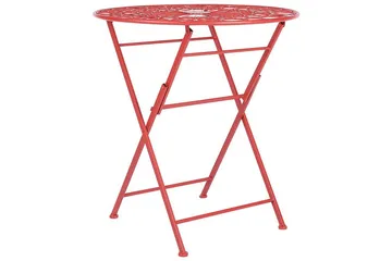 Terrace Runt Hopfällbart Cafébord och Bistrobord Utomhus 70 cm Metall - Röd - Utemöbler & utemiljö - Utebord & trädgårdsbord - Cafébord