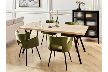 Tiggiano Matbord Utomhus 180x90 cm - Ljusbrun/Svart - Utemöbler & utemiljö - Utebord & trädgårdsbord - Matbord utomhus