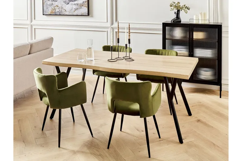 Tiggiano Matbord Utomhus 180x90 cm - Ljusbrun/Svart - Utemöbler & utemiljö - Utebord & trädgårdsbord - Matbord utomhus