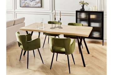 Tiggiano Matbord Utomhus 180x90 cm - Ljusbrun/Svart - Utemöbler & utemiljö - Utebord & trädgårdsbord - Matbord utomhus