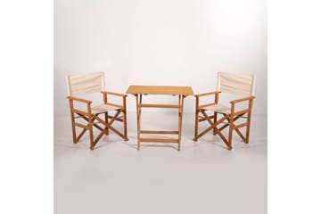 Trädgårdsbord & stolar (3 delar) Rathore Kräm - Cremevit - Utemöbler & utemiljö - Utebord & trädgårdsbord - Matbord utomhus