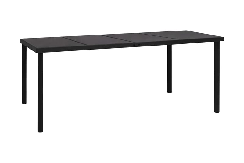 Trädgårdsbord 190x90x74 cm svart stål - Svart - Matbord utomhus