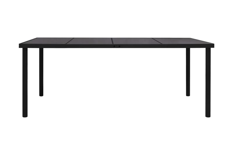 Trädgårdsbord 190x90x74 cm svart stål - Svart - Matbord utomhus