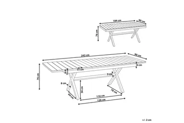 Trädgårdsbord Fanes Ljus trä/vit - Ljus trä/vit - Utemöbler & utemiljö - Utebord & trädgårdsbord - Matbord utomhus