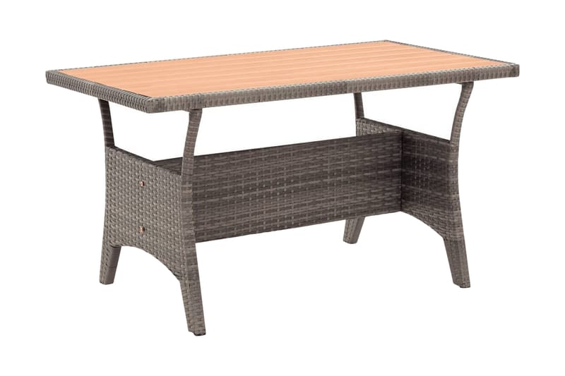 Trädgårdsbord grå 120x70x66 cm konstrotting - Grå - Matbord utomhus