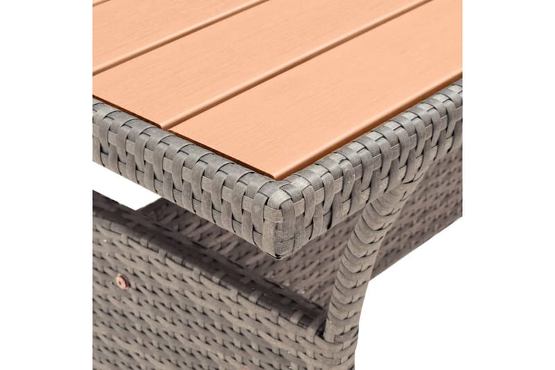 Trädgårdsbord grå 120x70x66 cm konstrotting - Grå - Matbord utomhus