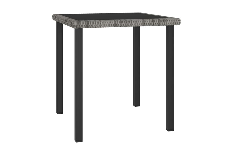 Trädgårdsbord grå 70x70x73 cm konstrotting - Grå - Cafébord