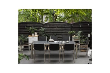 Trädgårdsbord Grosseto Grå/Svart/Silver, 100x220x74 cm - Grå/Svart/Silver, 100x220x74 cm - Utemöbler & utemiljö - Utebord & trädgårdsbord - Matbord utomhus