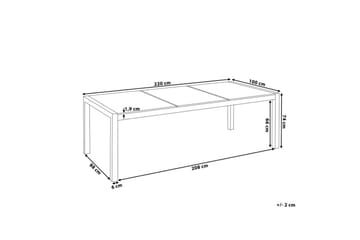 Trädgårdsbord Grosseto Grå/Svart/Silver, 100x220x74 cm - Grå/Svart/Silver, 100x220x74 cm - Utemöbler & utemiljö - Utebord & trädgårdsbord - Matbord utomhus