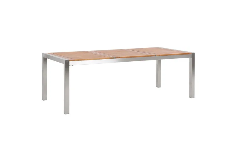 Trädg årdsbord Grosseto Ljus trä/silver, 100x220x74 cm, Ljus trä/silver, 100x220x74 cm