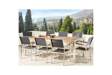 Trädgårdsbord Grosseto Ljus trä/silver, 100x220x74 cm - Ljus trä/silver/100x220x74 cm - Utemöbler & utemiljö - Utebord & trädgårdsbord - Matbord utomhus