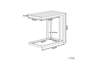 Trädgårdsbord Messina Ljus trä/vit, 35x60x59 cm - Ljus trä/vit, 35x60x59 cm - Utemöbler & utemiljö - Utebord & trädgårdsbord - Matbord utomhus
