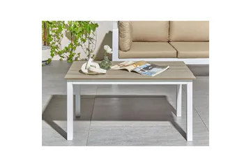 Trädgårdsbord Messina Ljus trä/vit, 52x96x50 cm - Ljus trä/vit, 52x96x50 cm - Utemöbler & utemiljö - Utebord & trädgårdsbord - Matbord utomhus