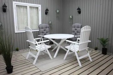 Trädgårdsbord Scottsdale Round Vit Ø 112 cm - Vit - Utemöbler & utemiljö - Utebord & trädgårdsbord - Matbord utomhus