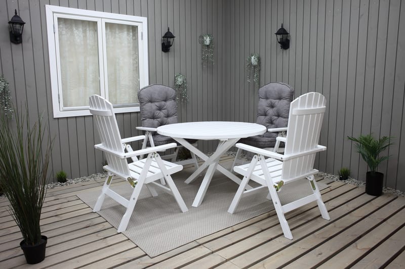 Trädgårdsbord Scottsdale Round Vit Ø 112 cm - Vit - Utemöbler & utemiljö - Utebord & trädgårdsbord - Matbord utomhus