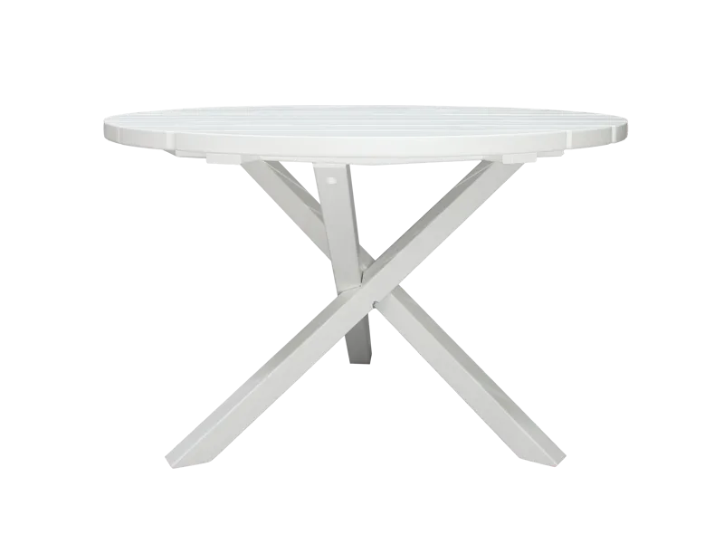 Trädgårdsbord Scottsdale Round Vit Ø 112 cm - Vit - Utemöbler & utemiljö - Utebord & trädgårdsbord - Matbord utomhus